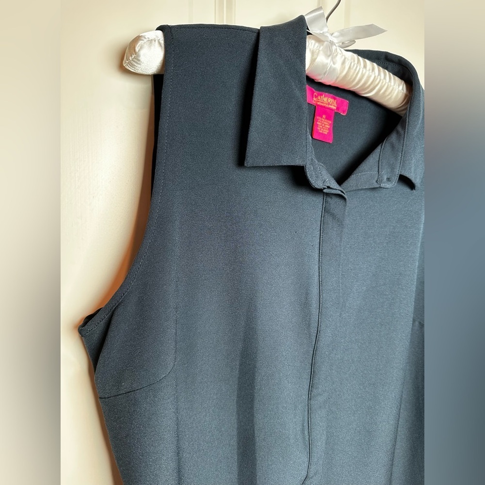 Catherines Classic navy sleeve less dress - Picture 5 of 6
